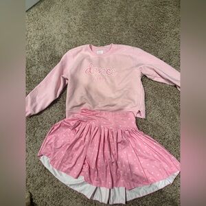 Dance Girly Pink Girls' Dance Sweatshirt and Skirt Set